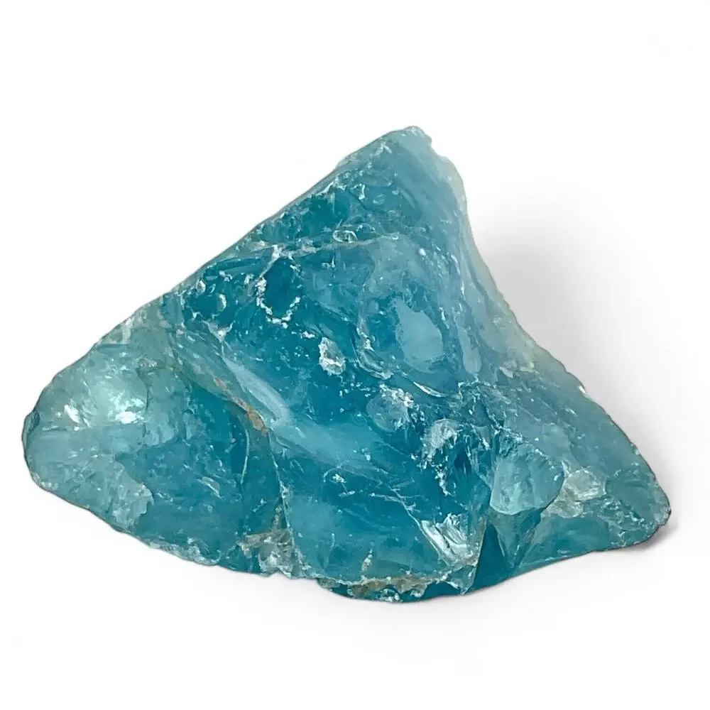 Sky‎ Blue Art Glass Cullet Glowing Manganese Slag Glass #4GL140